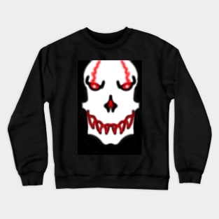 Red Blur Skull Graphic T Crewneck Sweatshirt